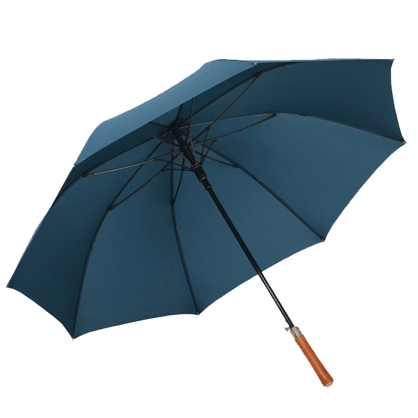 Blue Umbrella with Wooden Handle