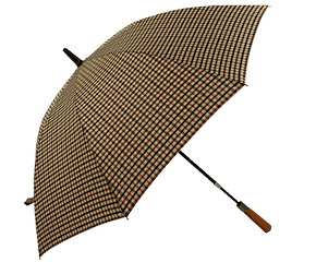 Black and brown check printed Umbrella