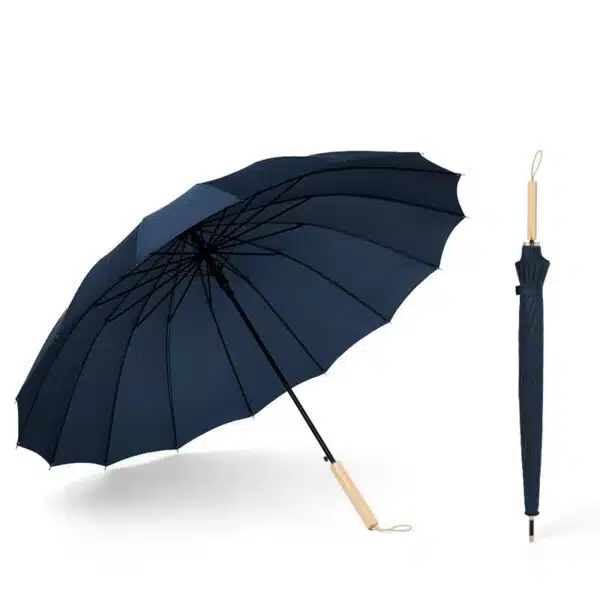 46’’x 33’’x 16K Straight Wood Handle Umbrella - Image 2