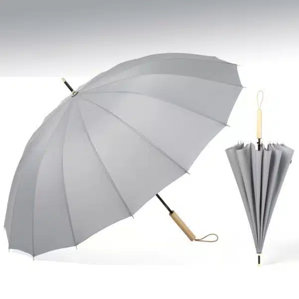 46’’x 33’’x 16K Straight Wood Handle Umbrella - Image 5