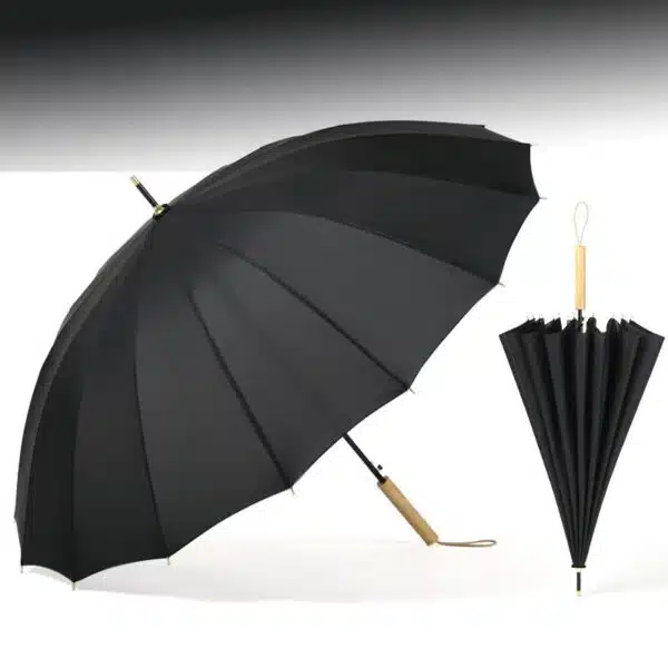 46’’x 33’’x 16K Straight Wood Handle Umbrella - Image 6