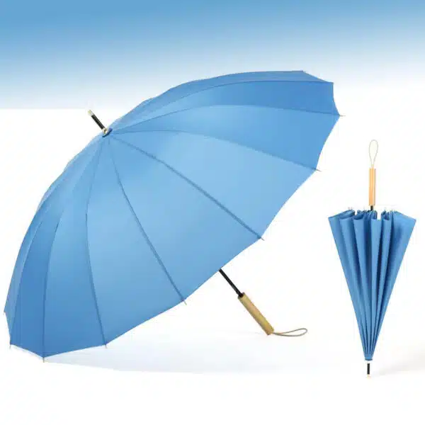 46’’x 33’’x 16K Straight Wood Handle Umbrella - Image 9